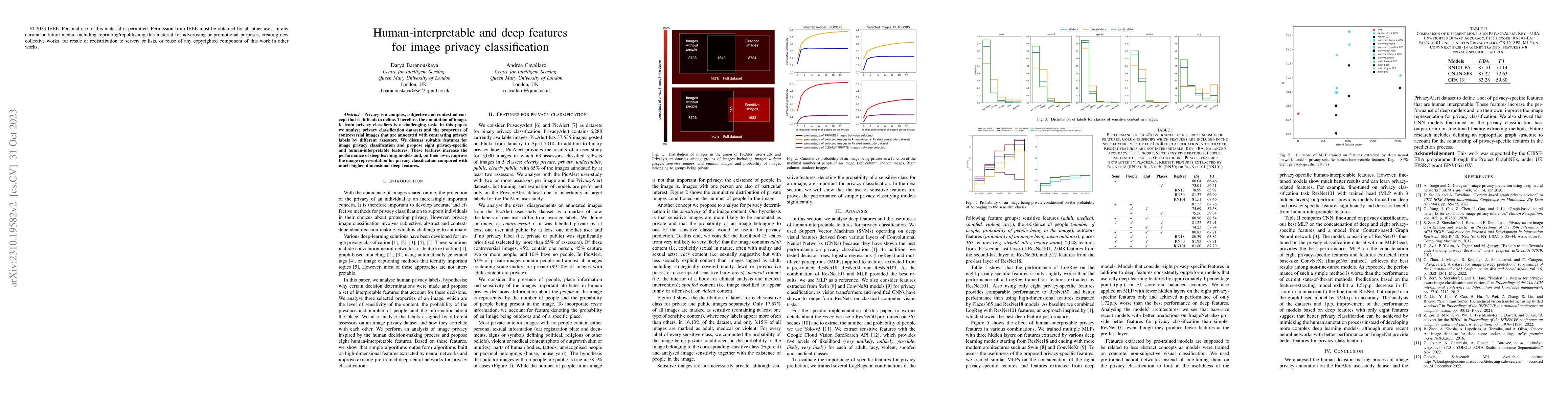 Thumbnail for Human-interpretable and deep features for image privacy classification