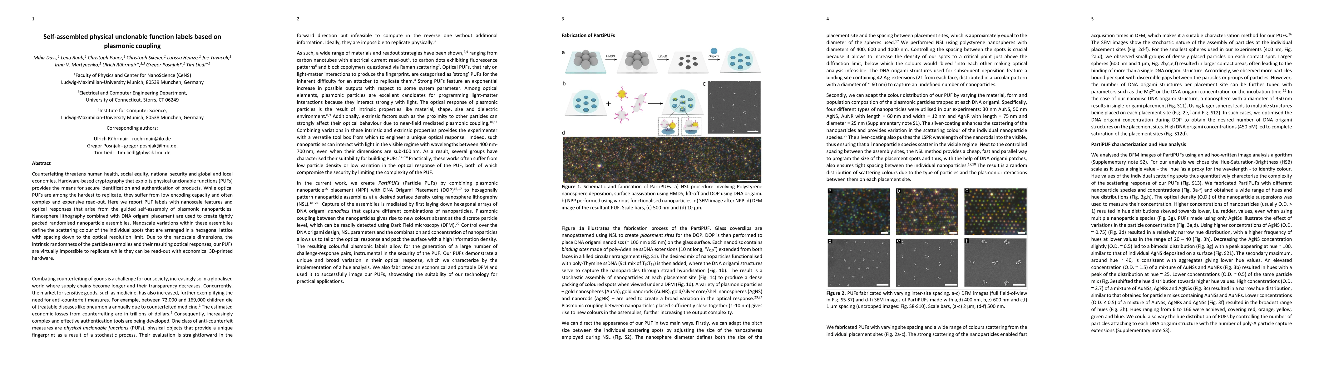 Thumbnail for Self-assembled physical unclonable function labels based on plasmonic
  coupling