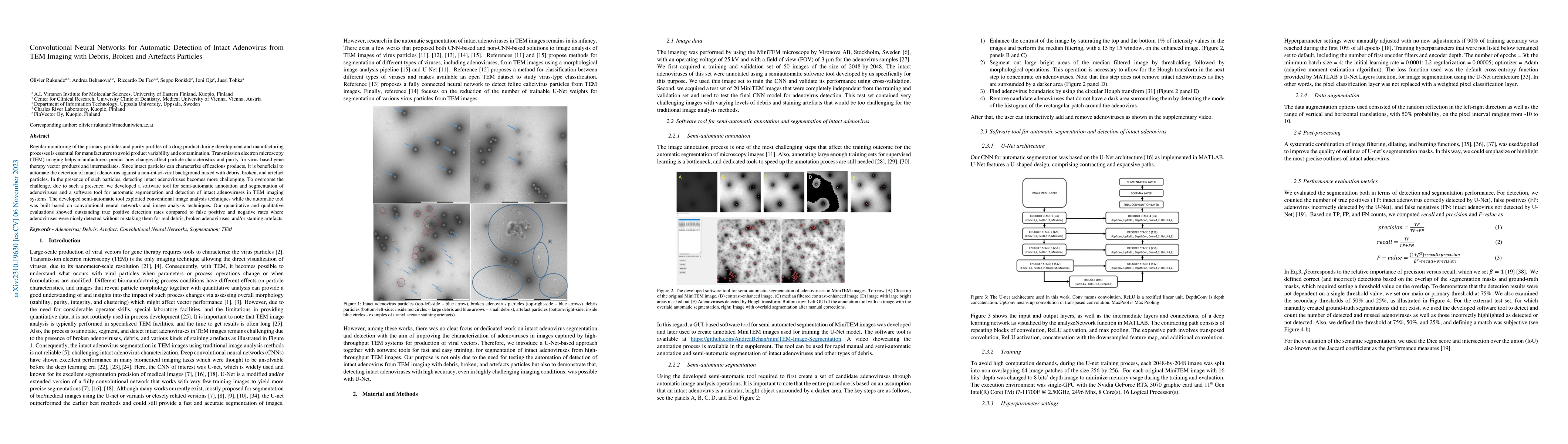 Thumbnail for Convolutional Neural Networks for Automatic Detection of Intact
  Adenovirus from TEM Imaging with Debris, Broken and Artefacts Particles