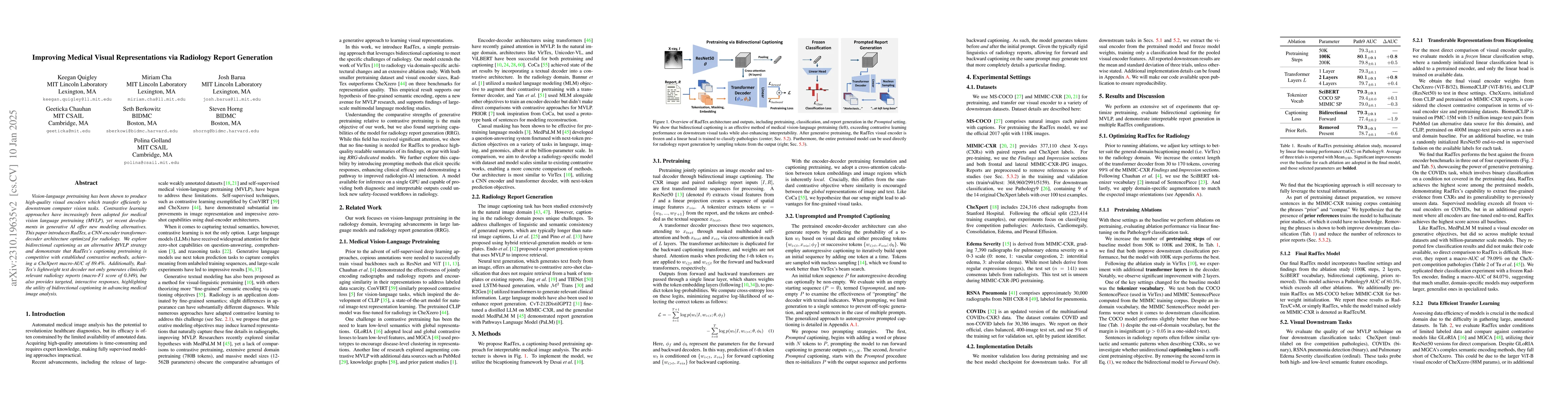 Thumbnail for Bidirectional Captioning for Clinically Accurate and Interpretable
  Models