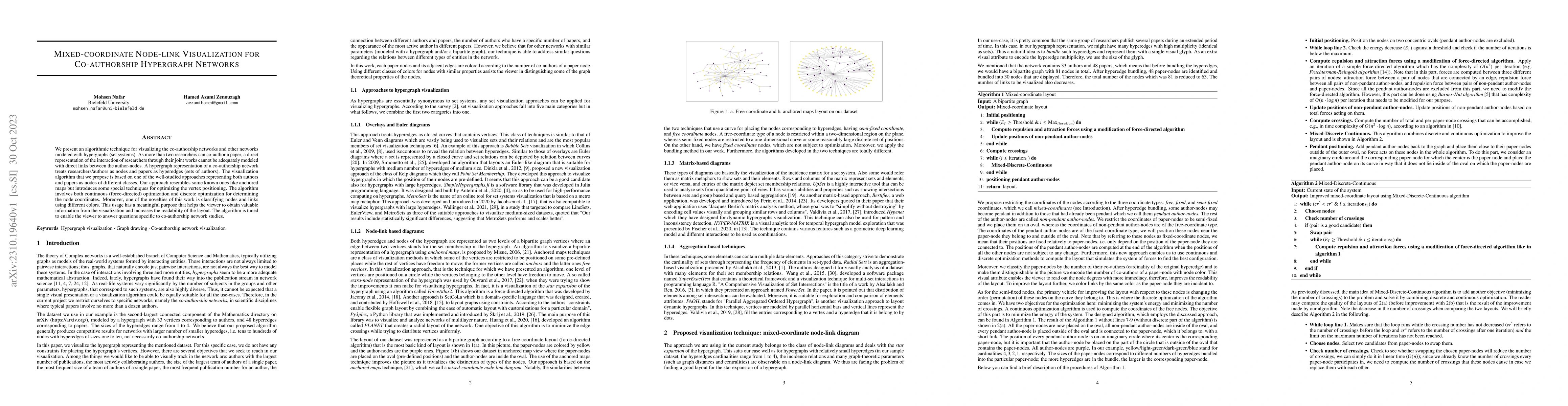 Thumbnail for Mixed coordinate Node link Visualization for Co_authorship Hypergraph
  Networks