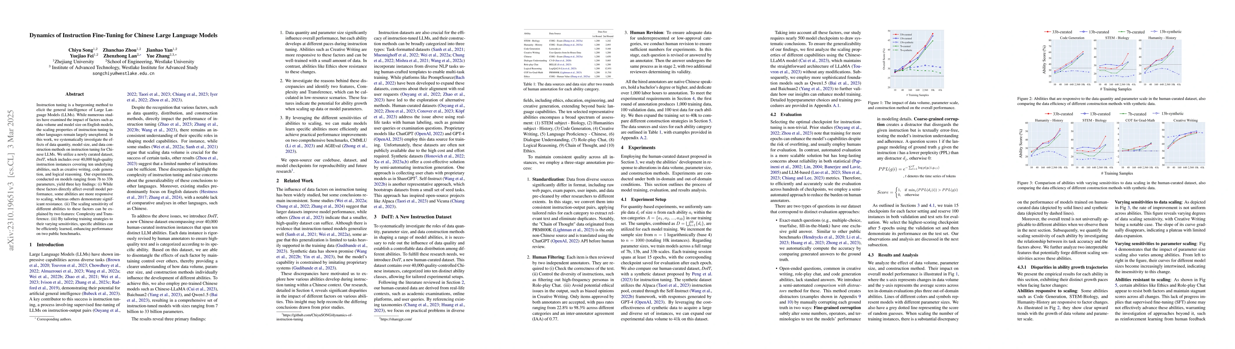 Thumbnail for Dynamics of Instruction Tuning: Each Ability of Large Language Models
  Has Its Own Growth Pace
