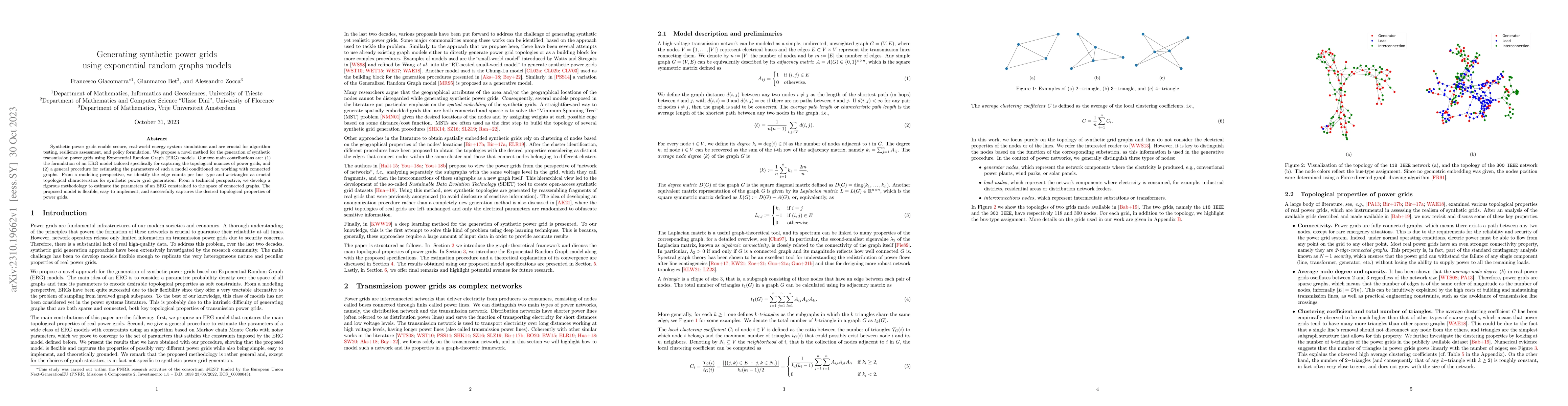Thumbnail for Generating synthetic power grids using exponential random graphs models