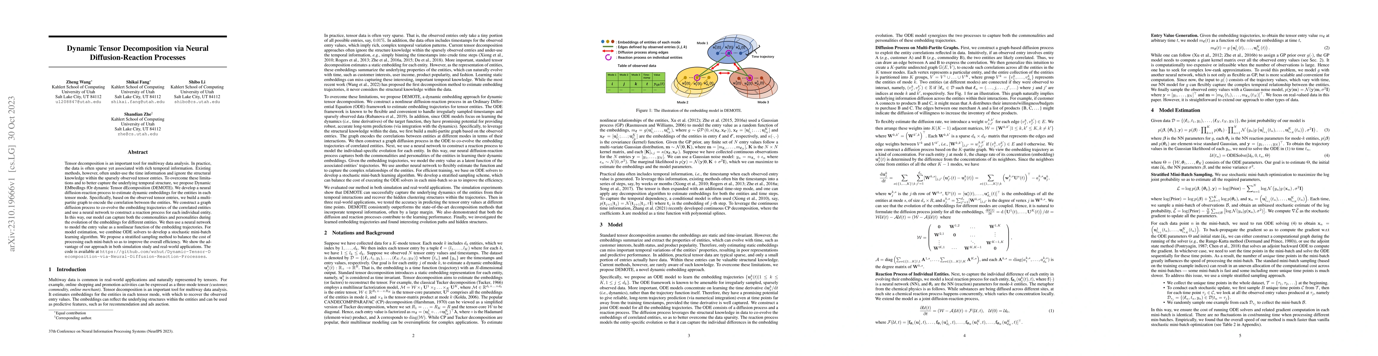 Thumbnail for Dynamic Tensor Decomposition via Neural Diffusion-Reaction Processes