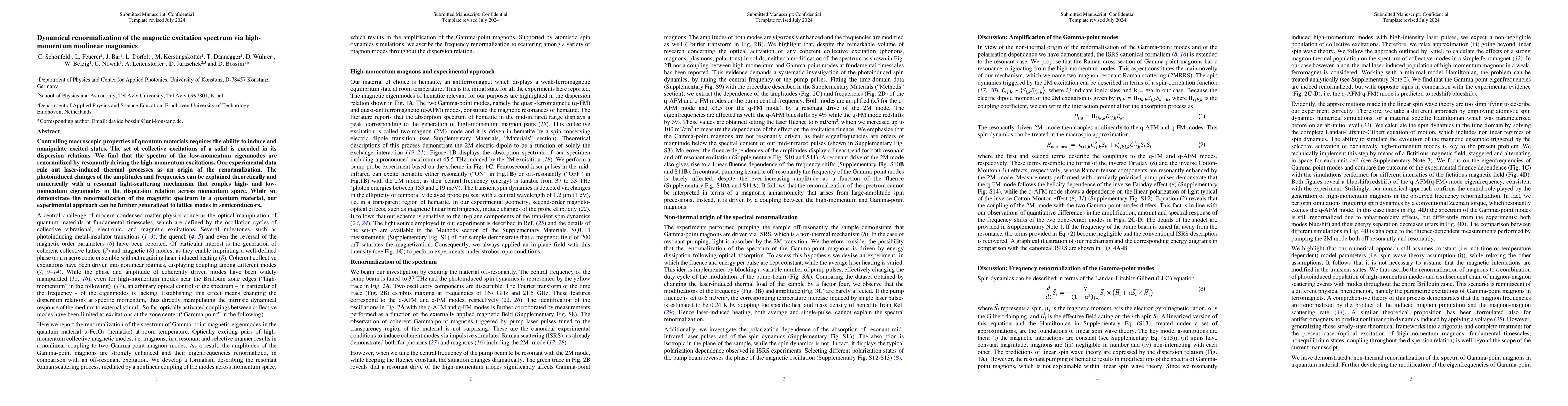 Thumbnail for Dynamical renormalisation of a spin Hamiltonian via high-order nonlinear
  magnonics