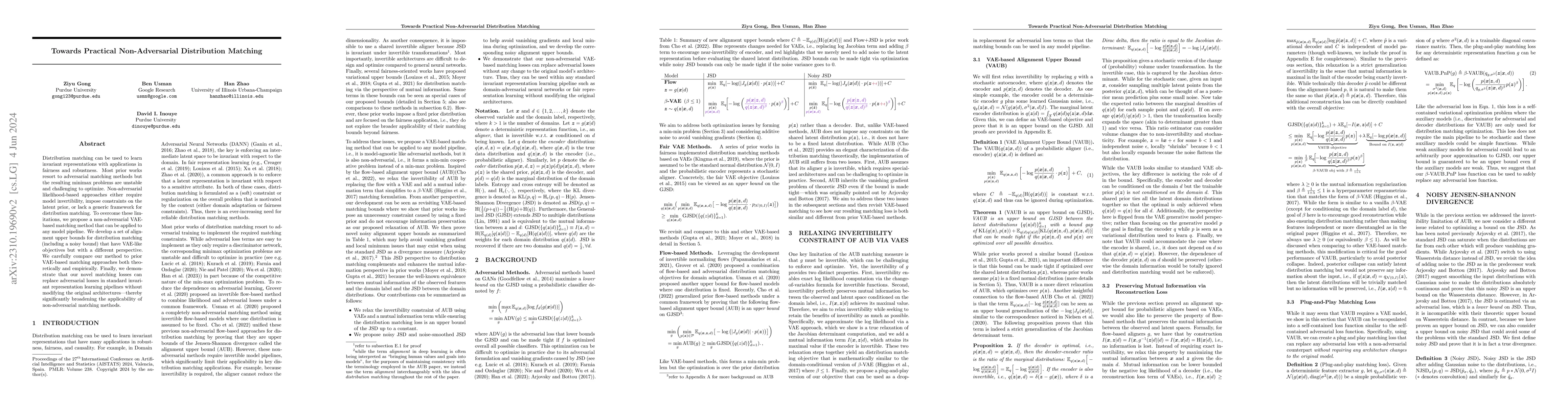 Thumbnail for Towards Practical Non-Adversarial Distribution Matching