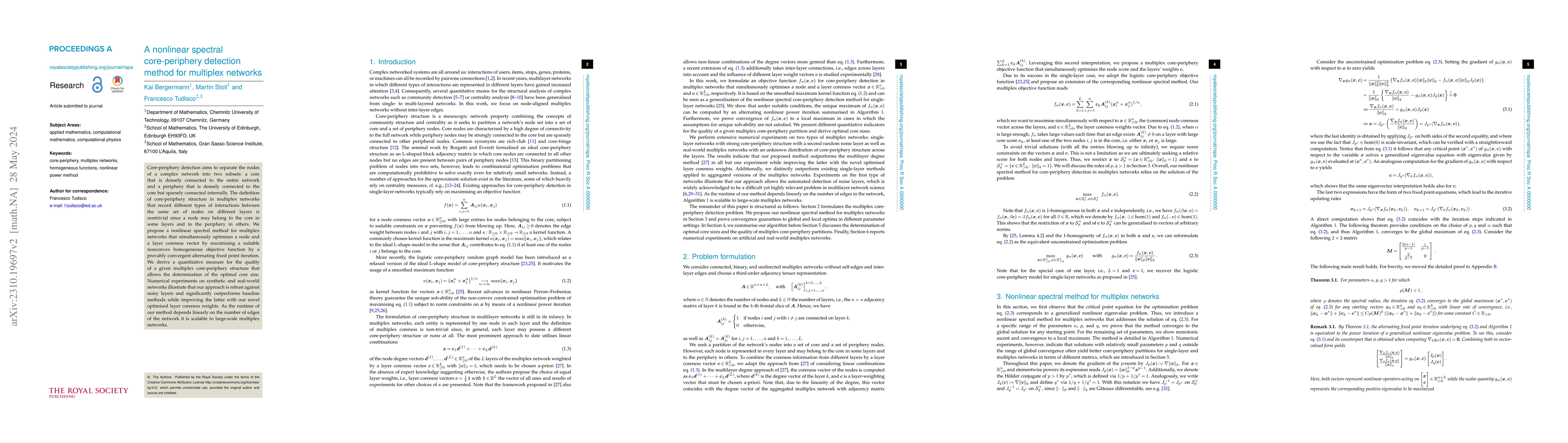 Thumbnail for A nonlinear spectral core-periphery detection method for multiplex
  networks