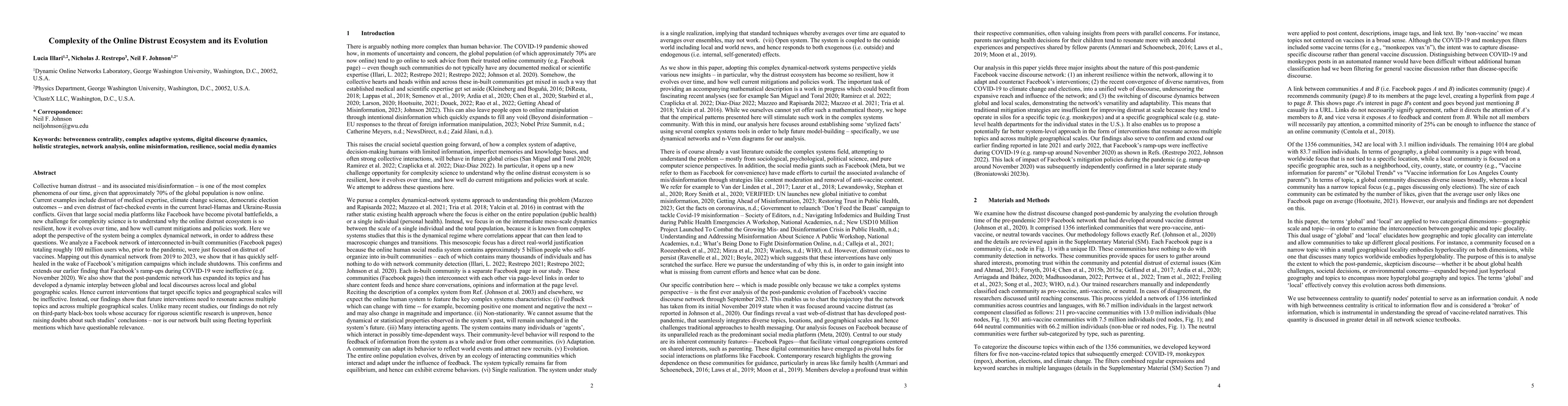 Thumbnail for Complexity of the Online Distrust Ecosystem and its Evolution