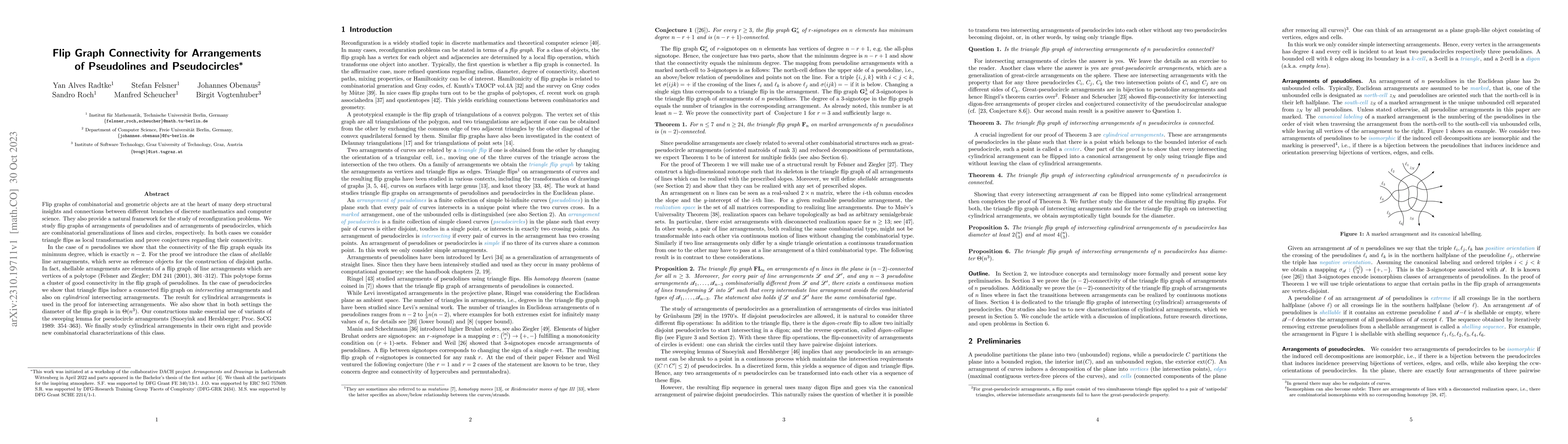 Thumbnail for Flip Graph Connectivity for Arrangements of Pseudolines and
  Pseudocircles
