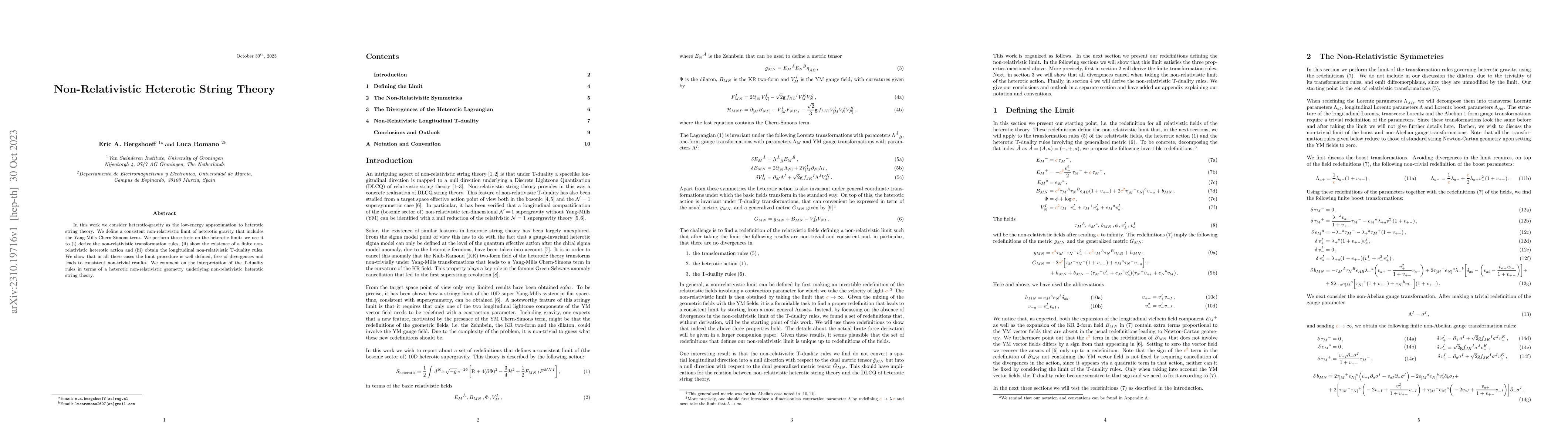 Thumbnail for Non-Relativistic Heterotic String Theory