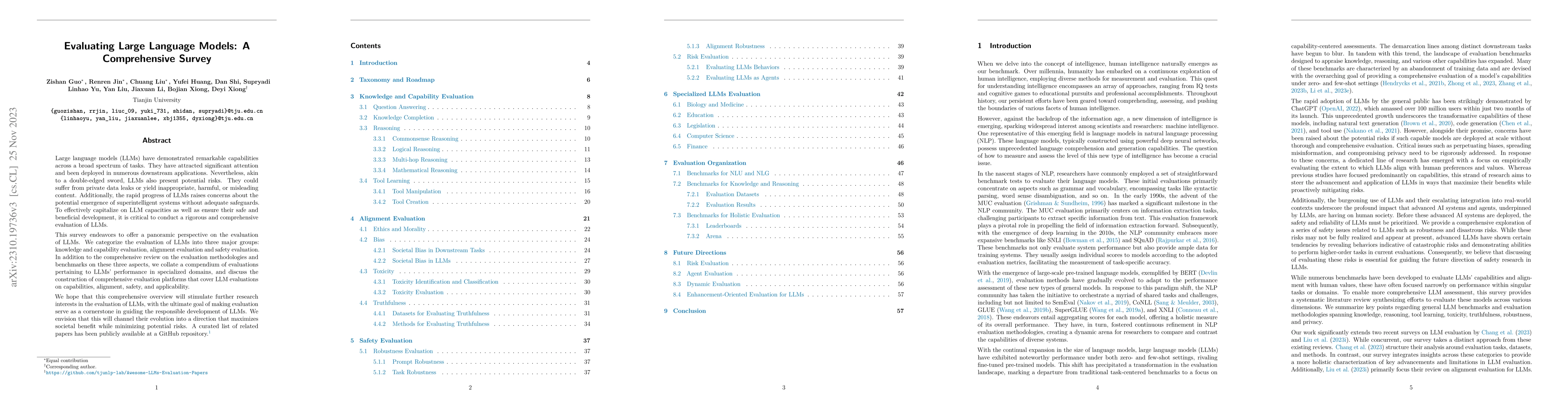 Thumbnail for Evaluating Large Language Models: A Comprehensive Survey