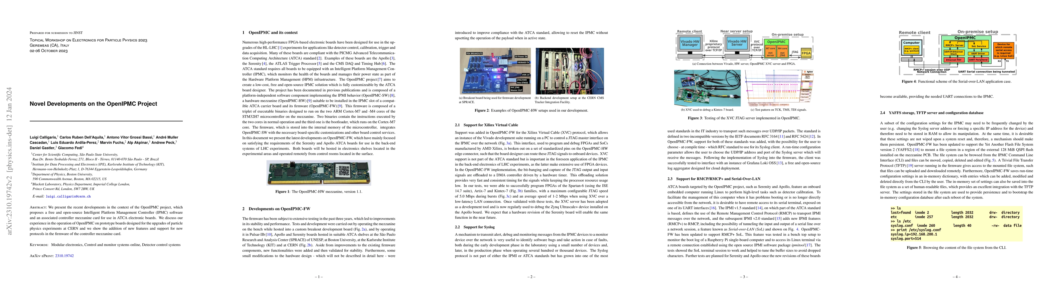 Thumbnail for Novel Developments on the OpenIPMC Project