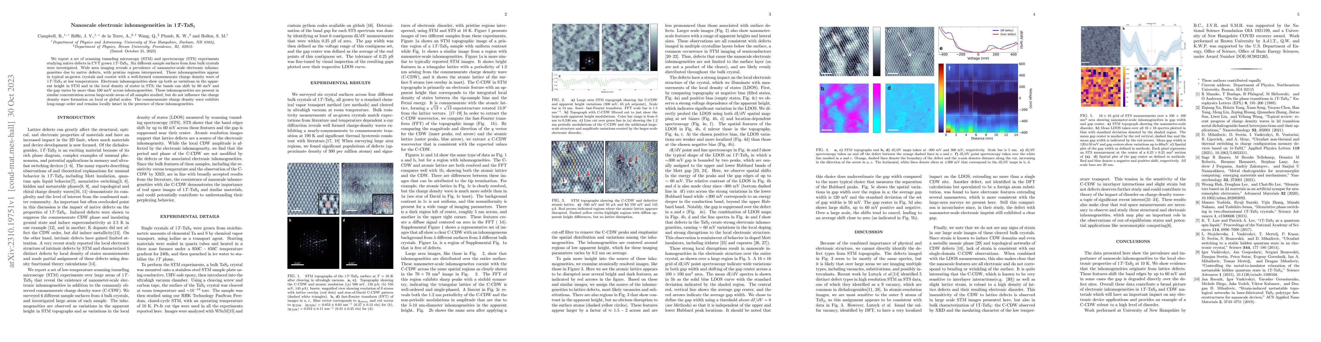 Thumbnail for Nanoscale electronic inhomogeneities in 1T-TaS$_2$