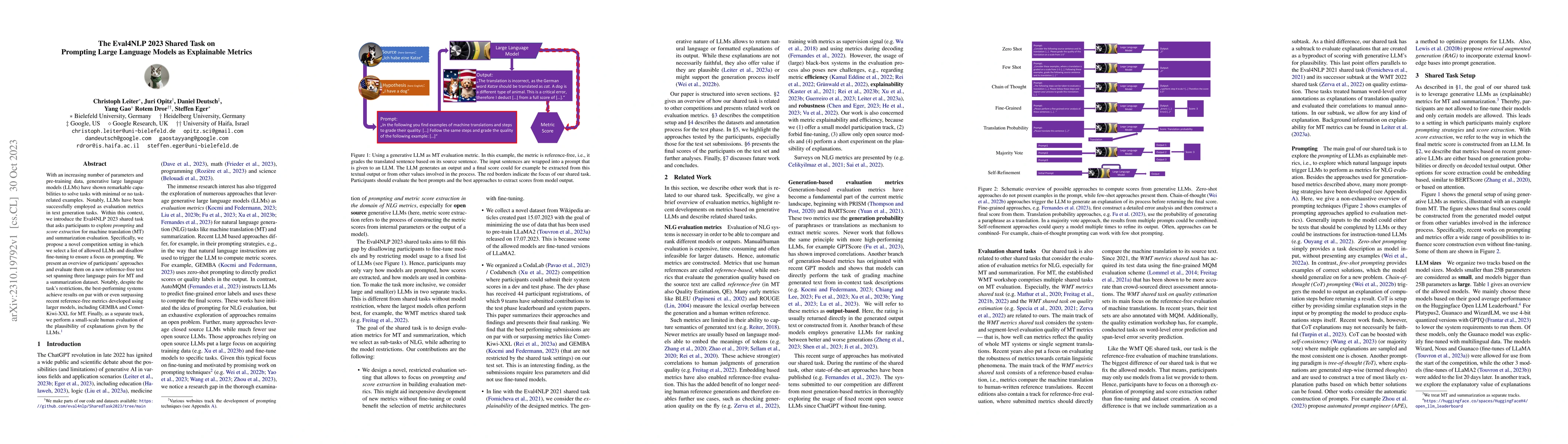 Thumbnail for The Eval4NLP 2023 Shared Task on Prompting Large Language Models as
  Explainable Metrics
