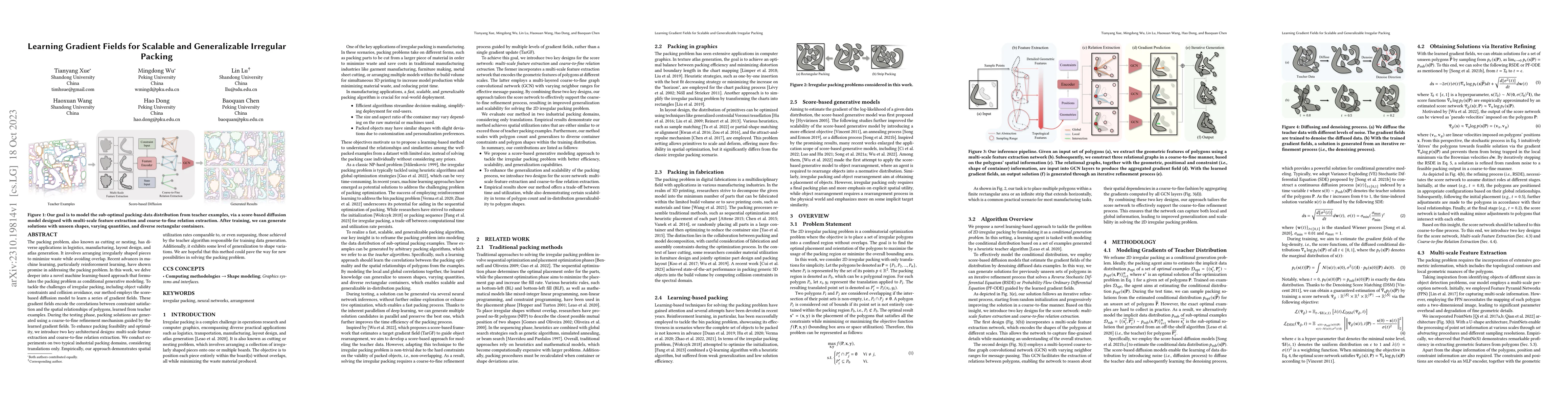 Thumbnail for Learning Gradient Fields for Scalable and Generalizable Irregular
  Packing
