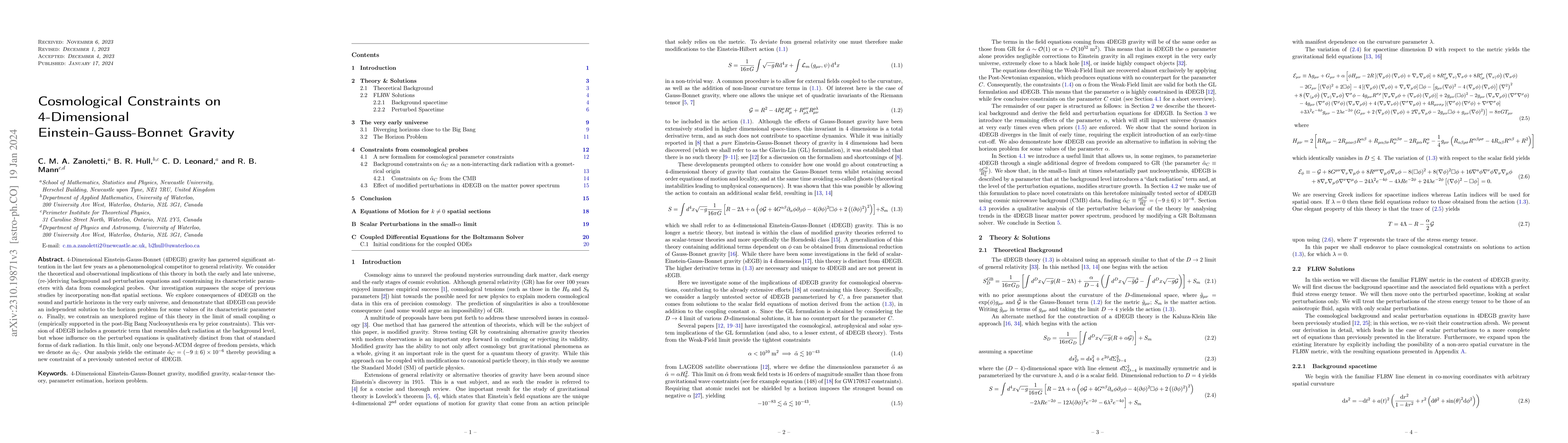 Thumbnail for Cosmological Constraints on 4-Dimensional Einstein-Gauss-Bonnet Gravity