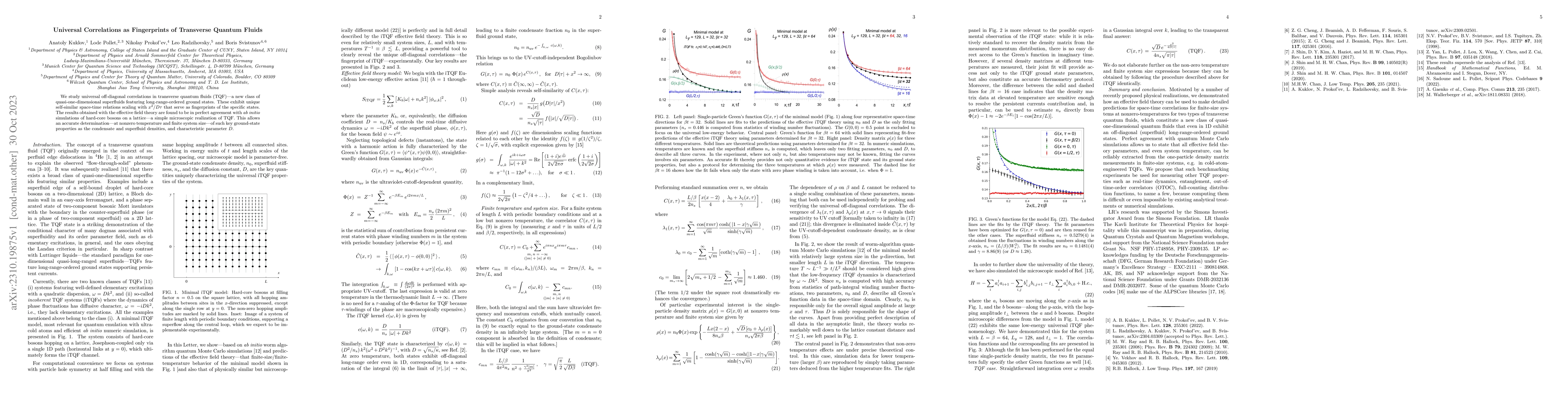 Thumbnail for Universal Correlations as Fingerprints of Transverse Quantum Fluids