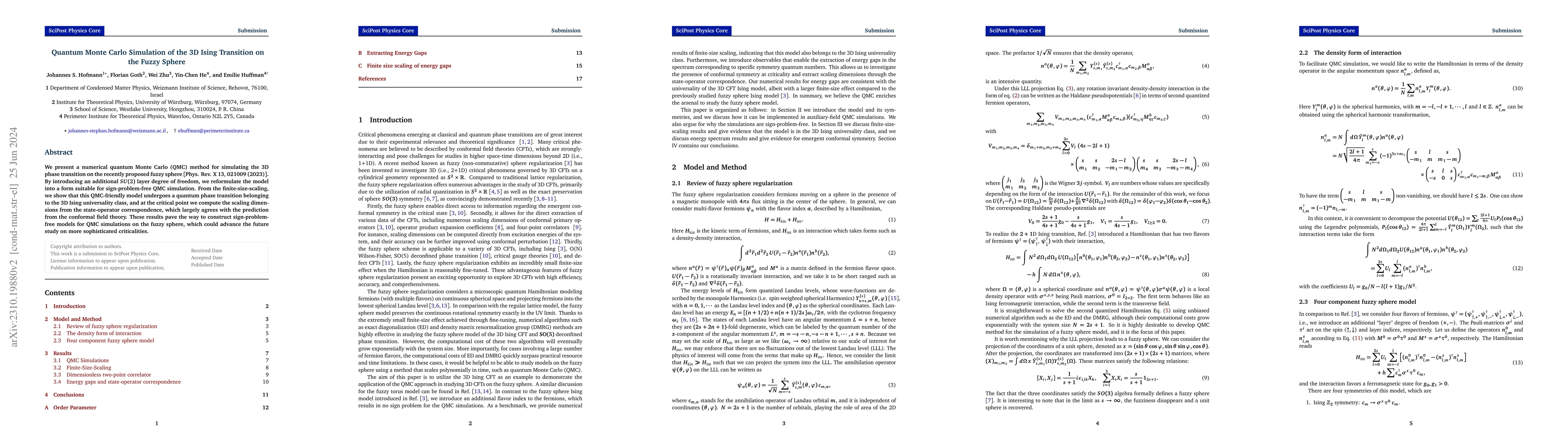 Thumbnail for Quantum Monte Carlo Simulation of the 3D Ising Transition on the Fuzzy
  Sphere