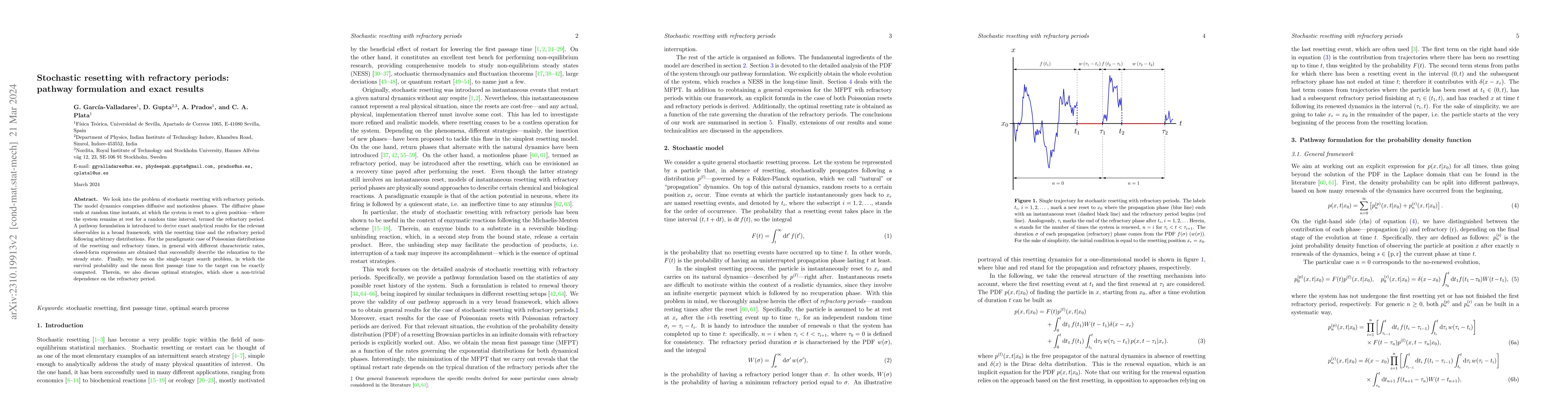 Thumbnail for Stochastic resetting with refractory periods: pathway formulation and
  exact results