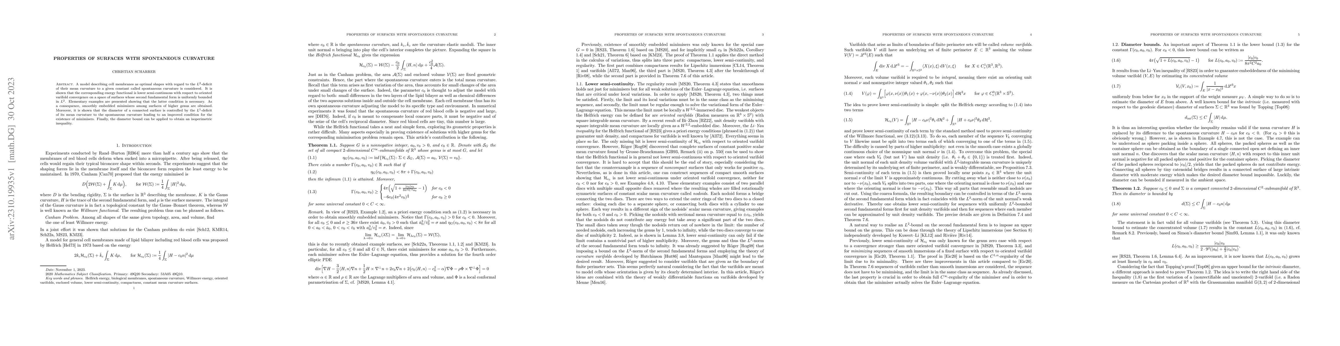 Thumbnail for Properties of surfaces with spontaneous curvature
