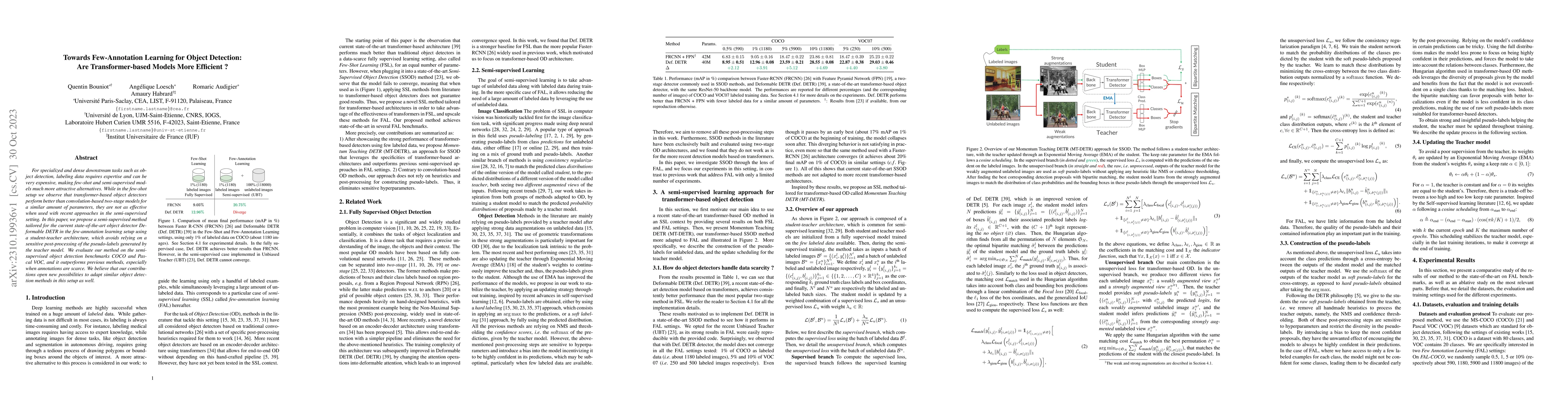 Thumbnail for Towards Few-Annotation Learning for Object Detection: Are
  Transformer-based Models More Efficient ?