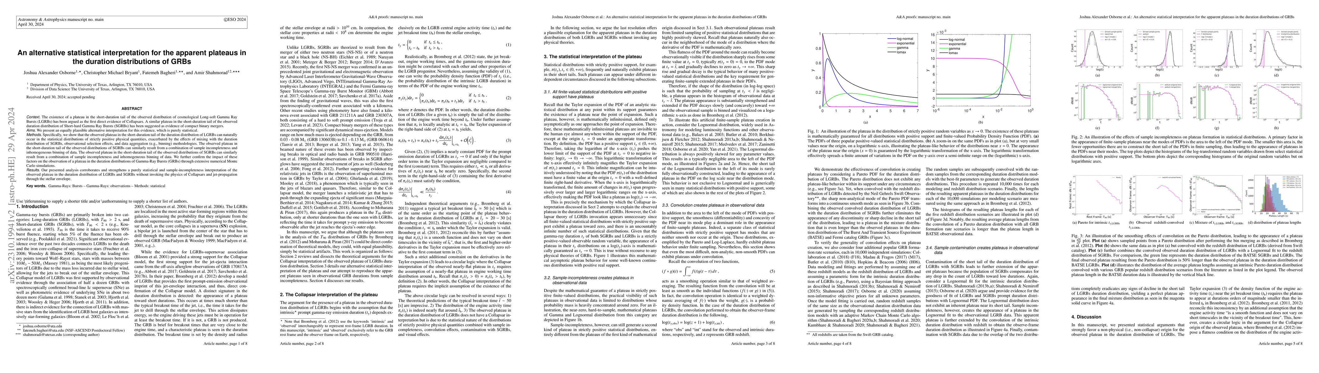Thumbnail for An alternative statistical interpretation for the apparent plateaus in
  the duration distributions of GRBs