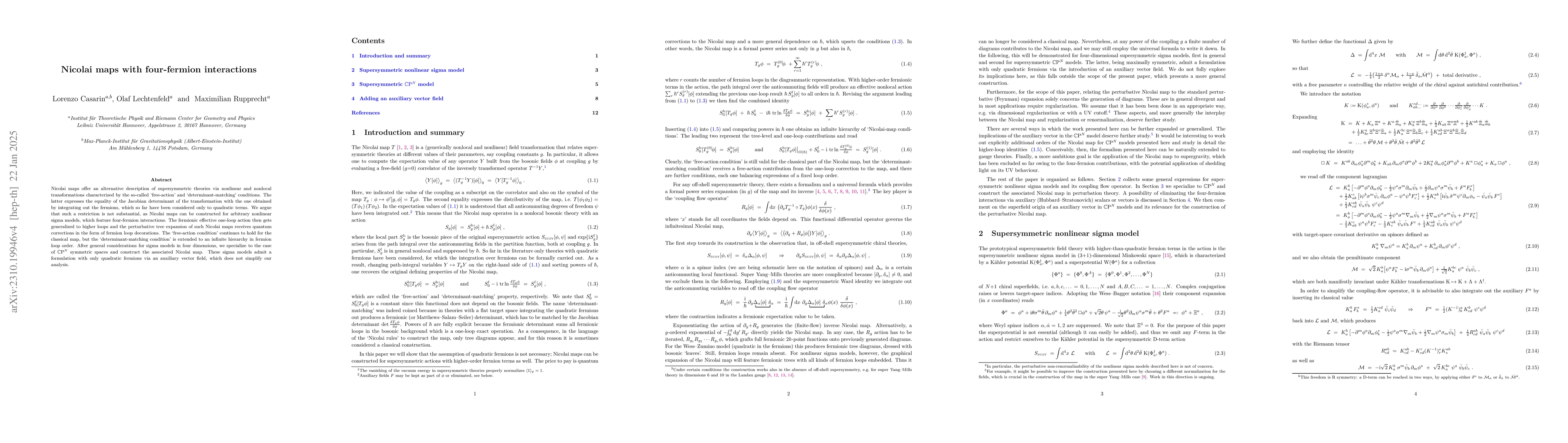 Thumbnail for Nicolai maps with four-fermion interactions