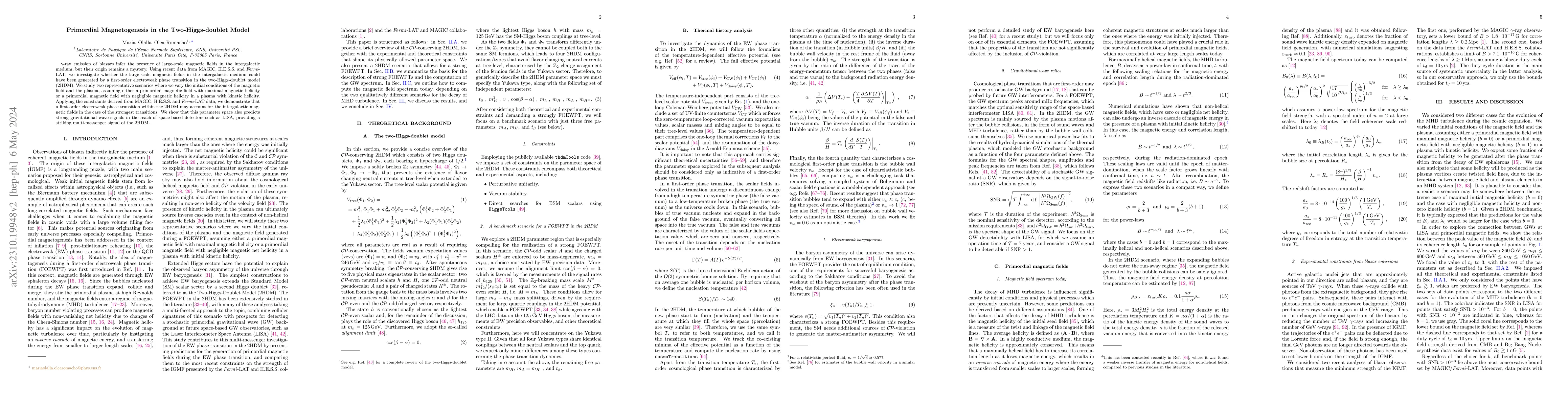 Thumbnail for Primordial Magnetogenesis in the Two-Higgs-doublet Model