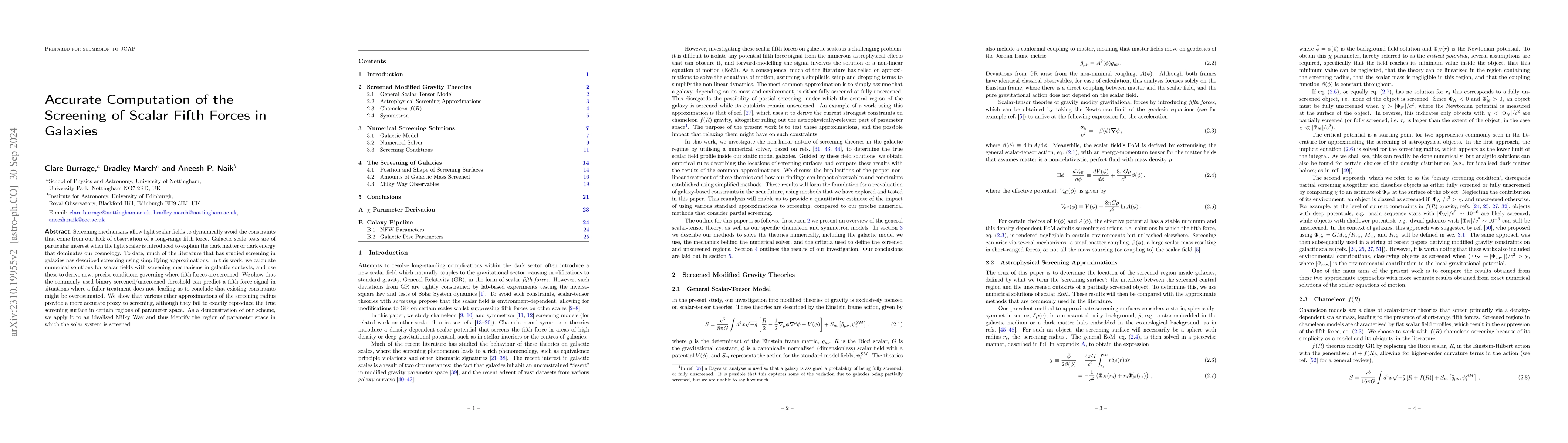 Thumbnail for Accurate Computation of the Screening of Scalar Fifth Forces in Galaxies