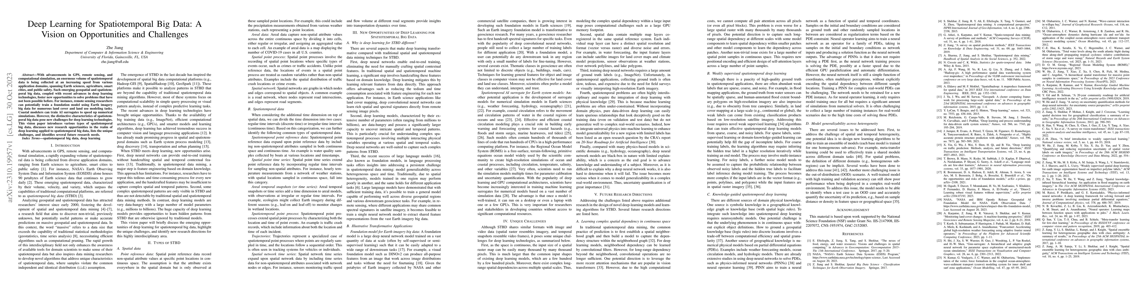 Thumbnail for Deep Learning for Spatiotemporal Big Data: A Vision on Opportunities and
  Challenges