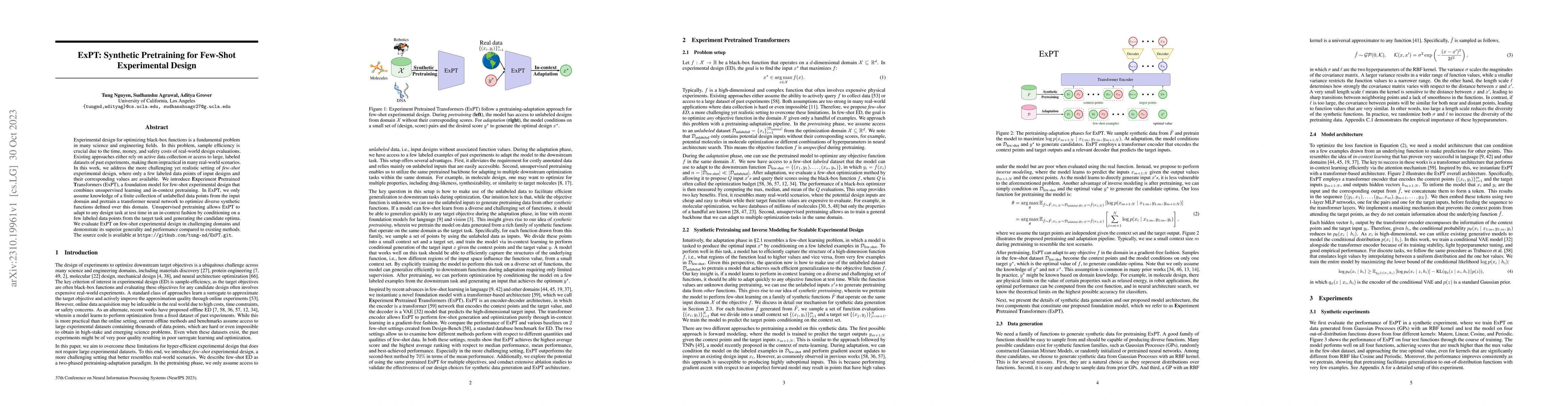 Thumbnail for ExPT: Synthetic Pretraining for Few-Shot Experimental Design