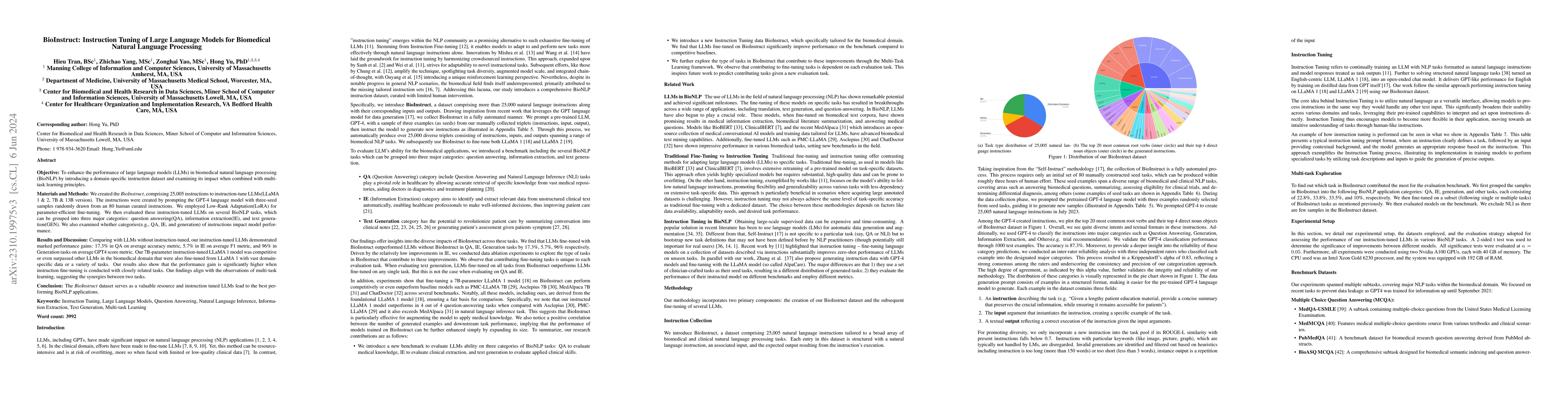 Thumbnail for BioInstruct: Instruction Tuning of Large Language Models for Biomedical
  Natural Language Processing