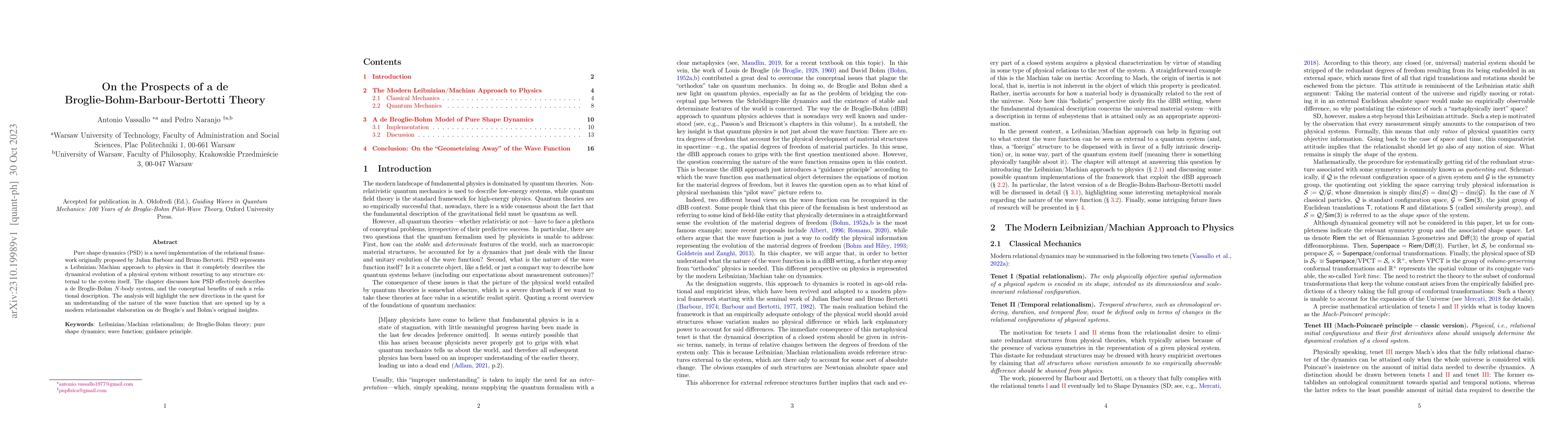 Thumbnail for On the Prospects of a de Broglie-Bohm-Barbour-Bertotti Theory