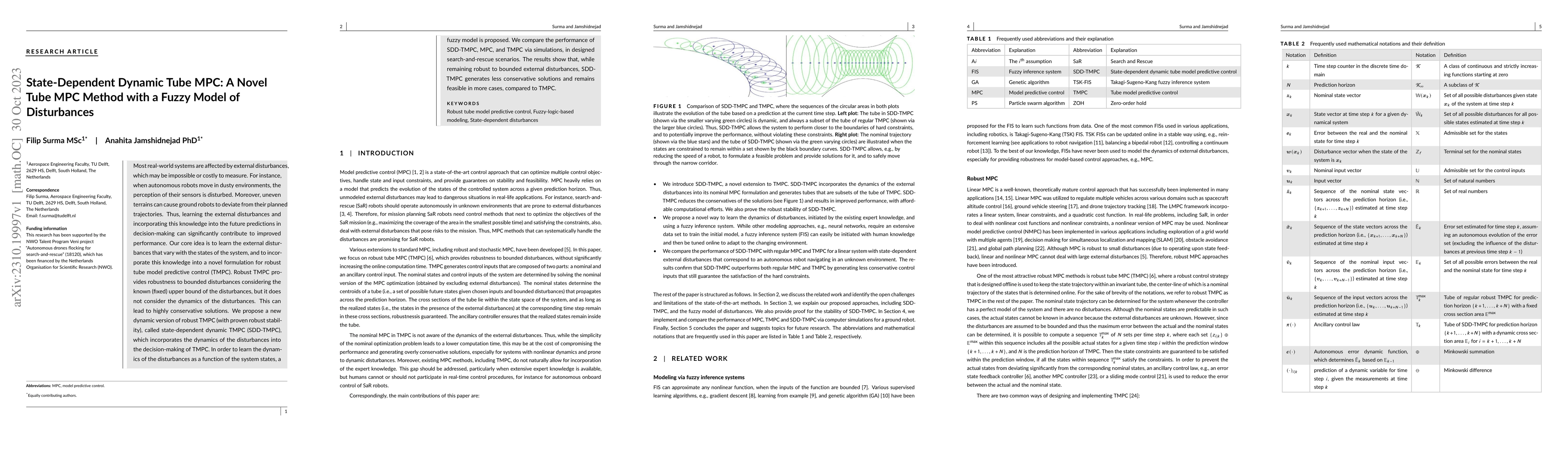 Thumbnail for State-Dependent Dynamic Tube MPC: A Novel Tube MPC Method with a Fuzzy
  Model of Disturbances