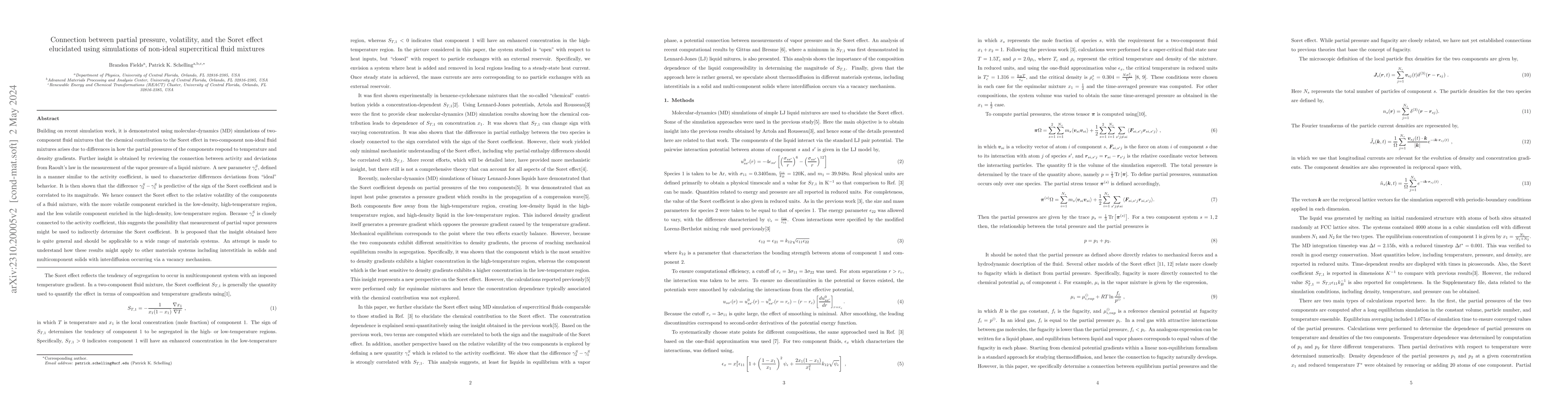 Thumbnail for Connection between partial pressure, volatility, and the Soret effect
  elucidated using simulations of non-ideal supercritical fluid mixtures