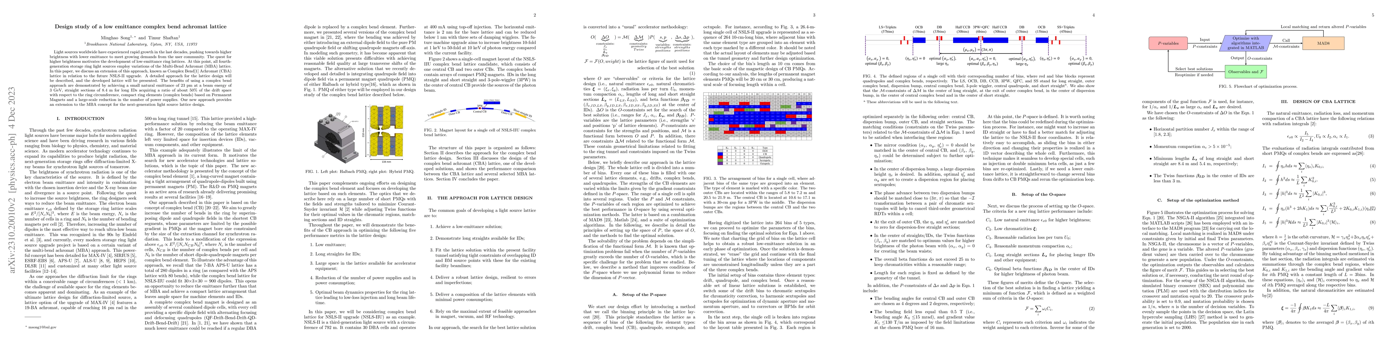 Thumbnail for Design study of a low emittance complex bend achromat lattice
