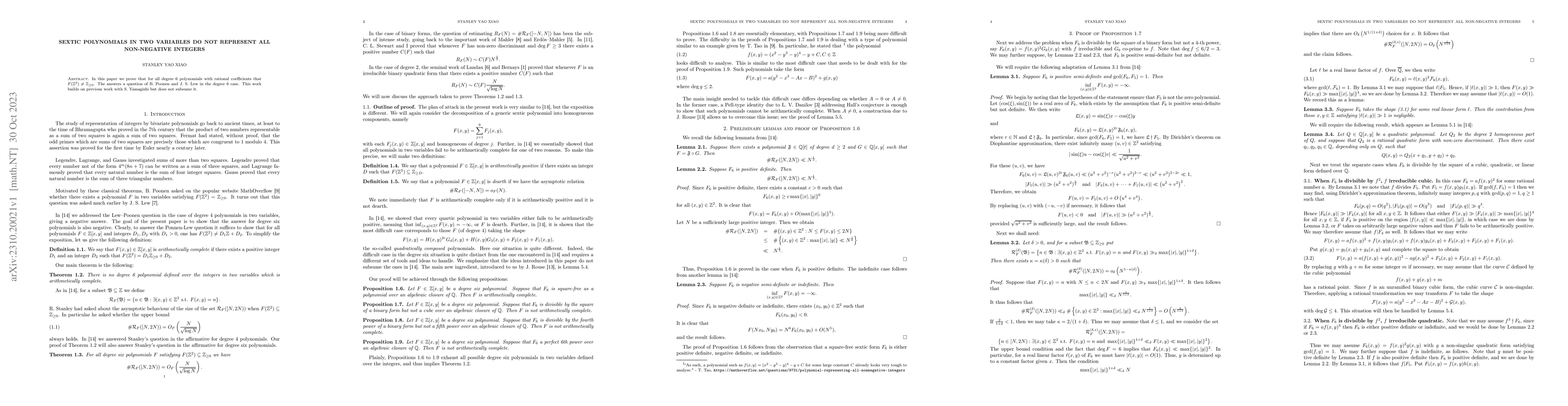 Thumbnail for Sextic polynomials in two variables do not represent all non-negative
  integers
