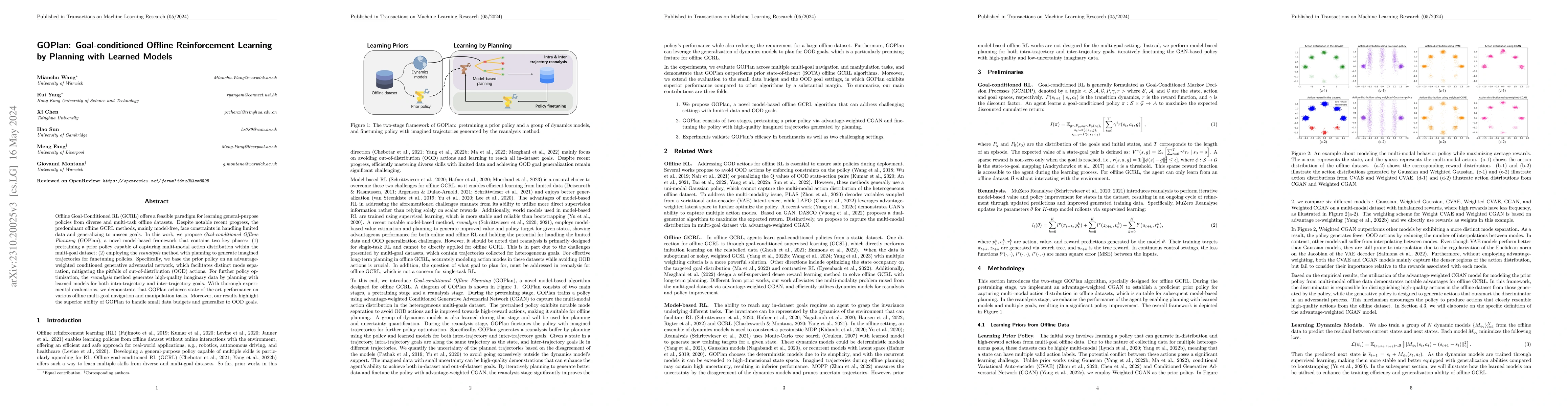 Thumbnail for GOPlan: Goal-conditioned Offline Reinforcement Learning by Planning with
  Learned Models