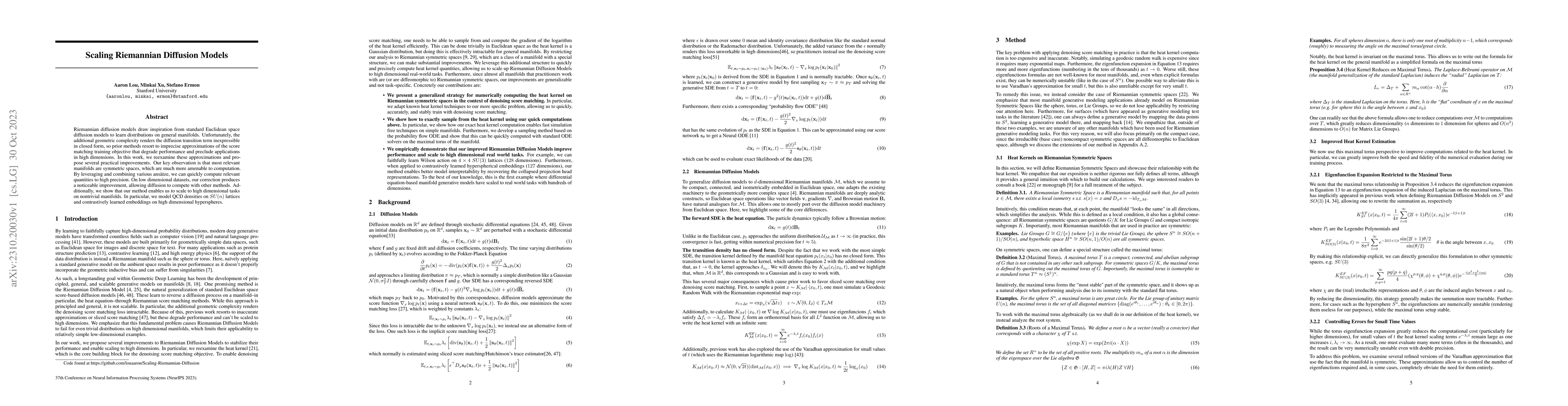 Thumbnail for Scaling Riemannian Diffusion Models