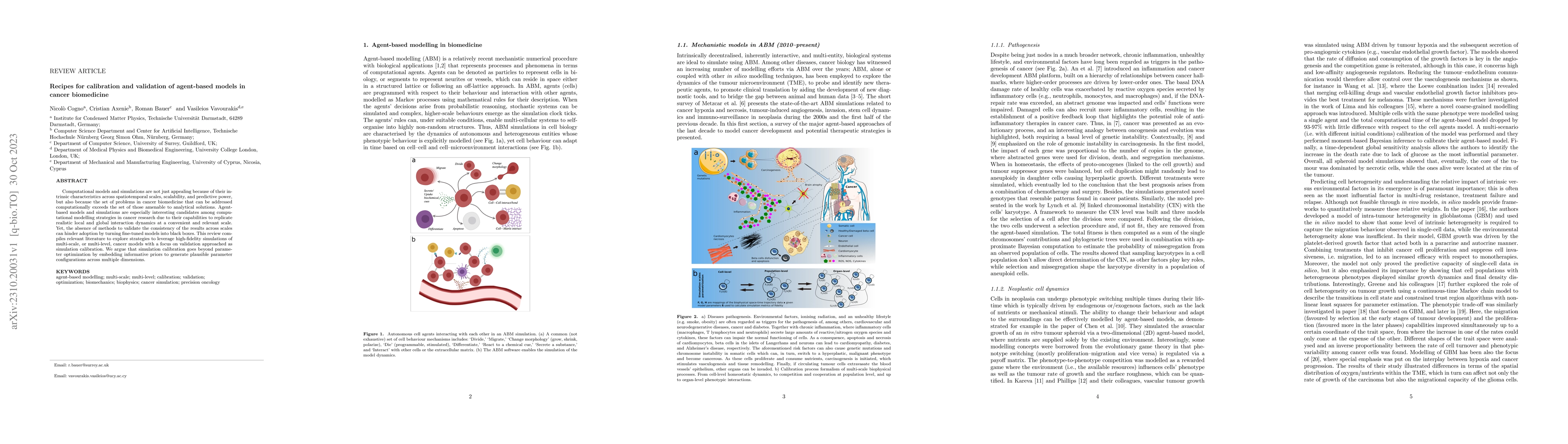 Thumbnail for Recipes for calibration and validation of agent-based models in cancer
  biomedicine