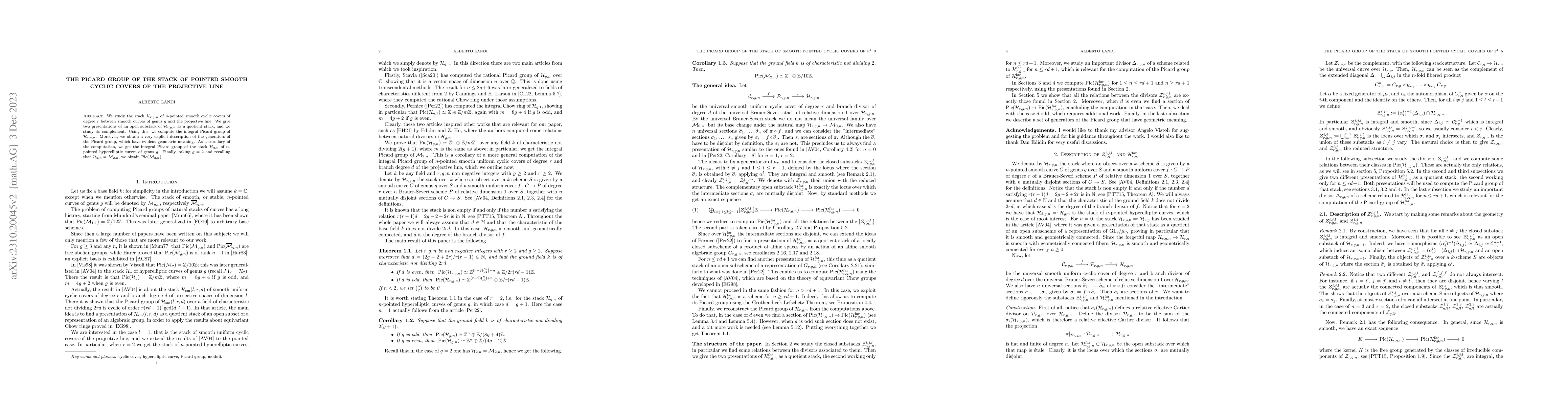 Thumbnail for The Picard Group of the Stack of Pointed Smooth Cyclic Covers of the
  Projective Line
