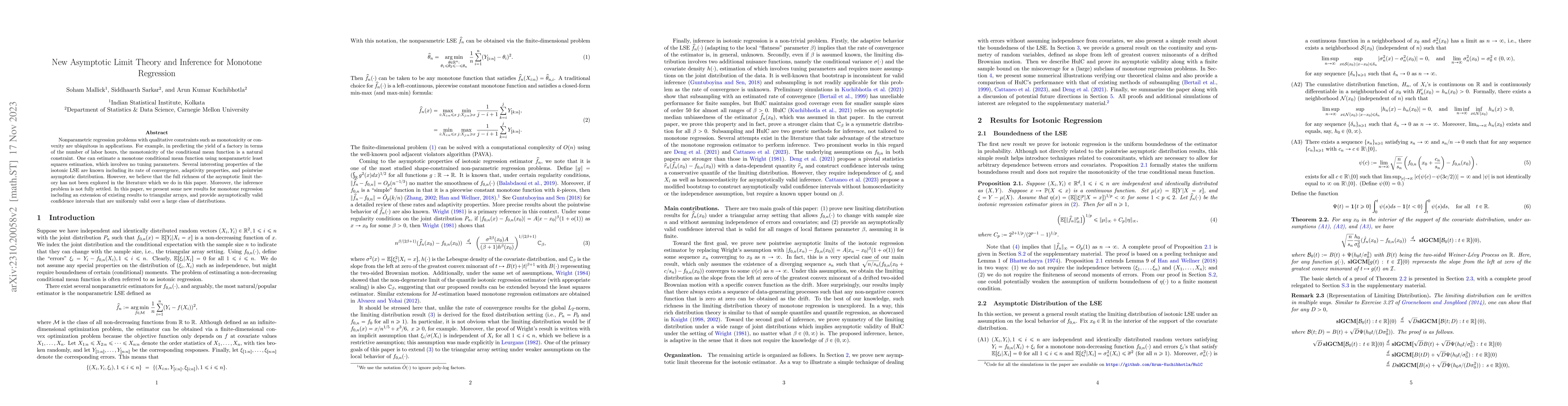 Thumbnail for New Asymptotic Limit Theory and Inference for Monotone Regression