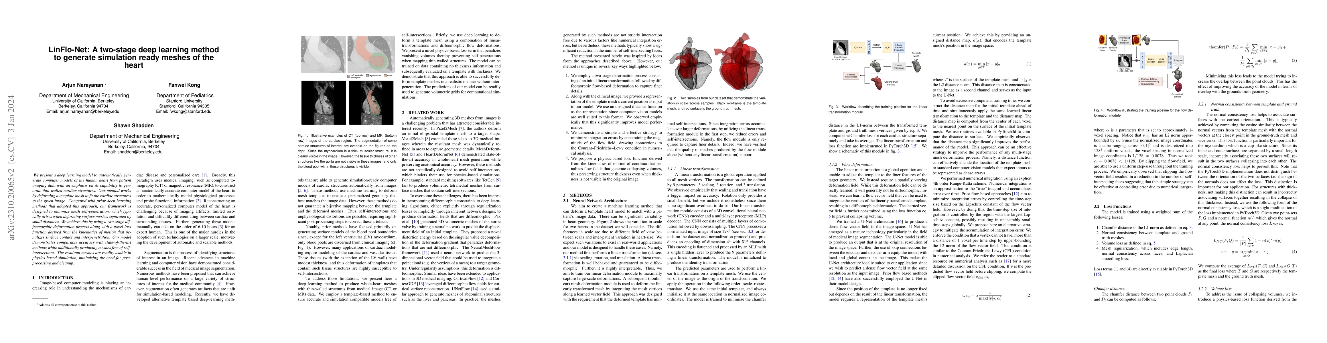 Thumbnail for LinFlo-Net: A two-stage deep learning method to generate simulation
  ready meshes of the heart