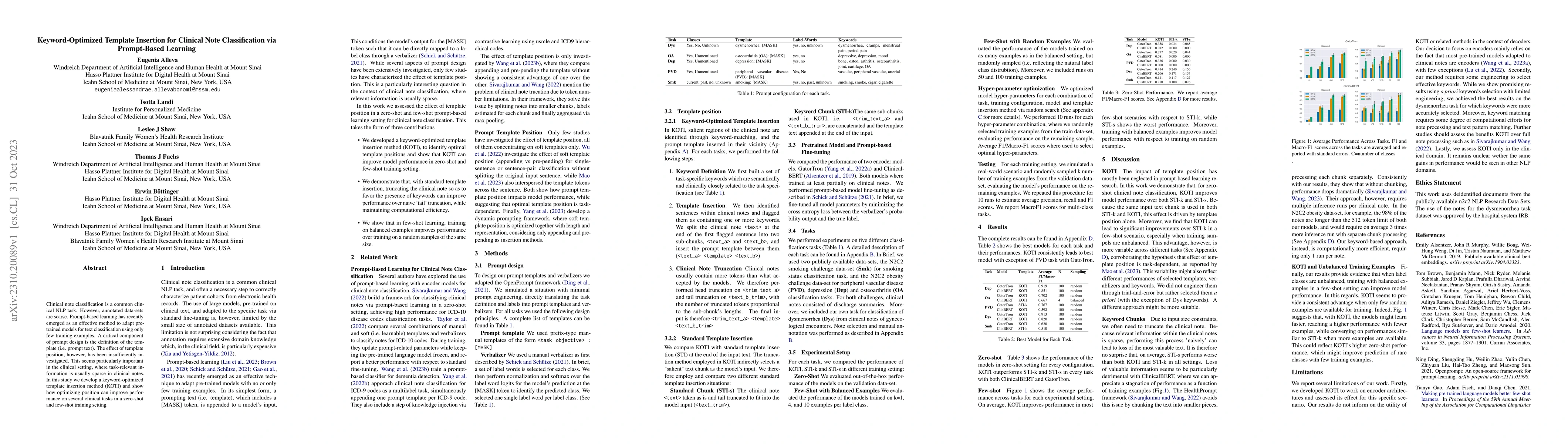 Thumbnail for Keyword-optimized Template Insertion for Clinical Information Extraction
  via Prompt-based Learning