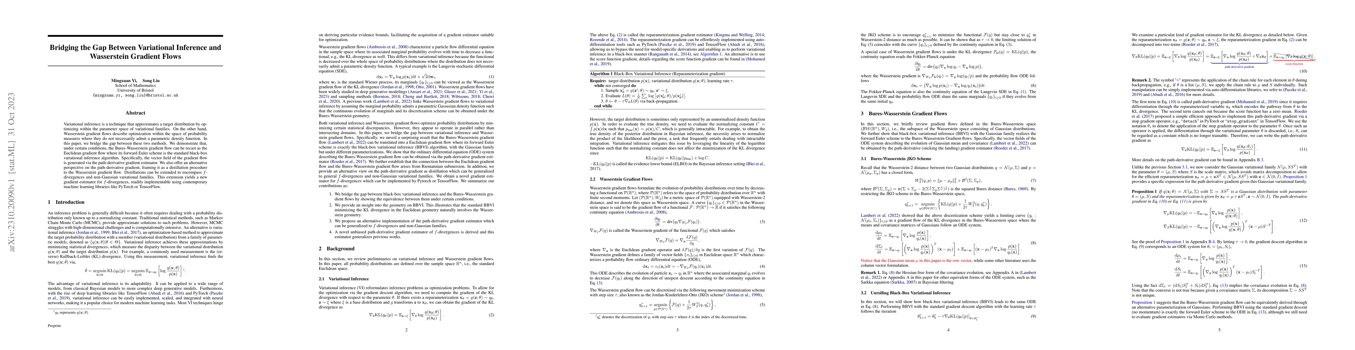 Thumbnail for Bridging the Gap Between Variational Inference and Wasserstein Gradient
  Flows