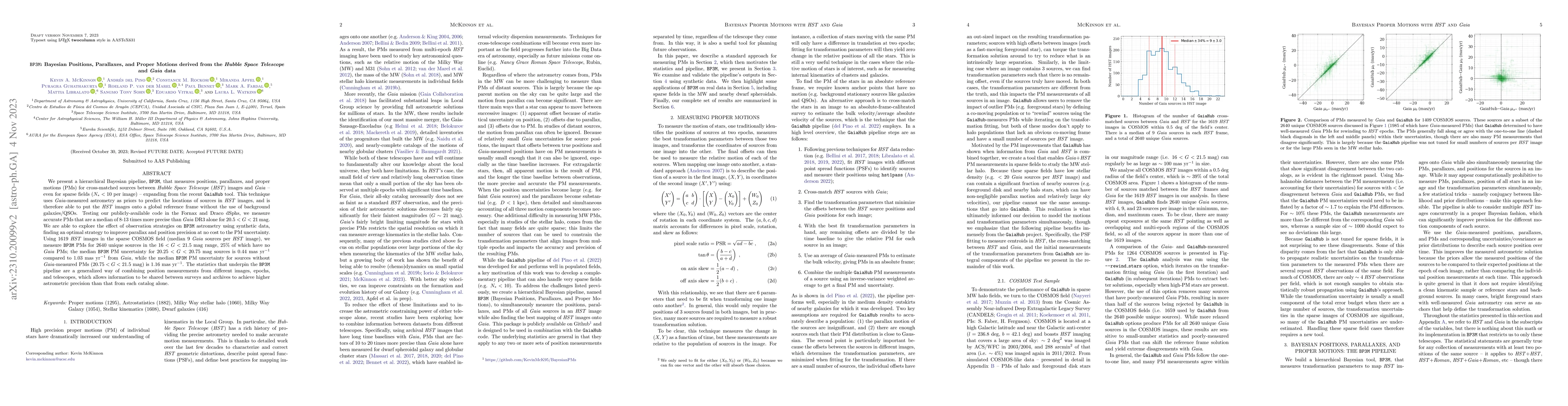 Thumbnail for BP3M: Bayesian Positions, Parallaxes, and Proper Motions derived from
  the Hubble Space Telescope and Gaia data