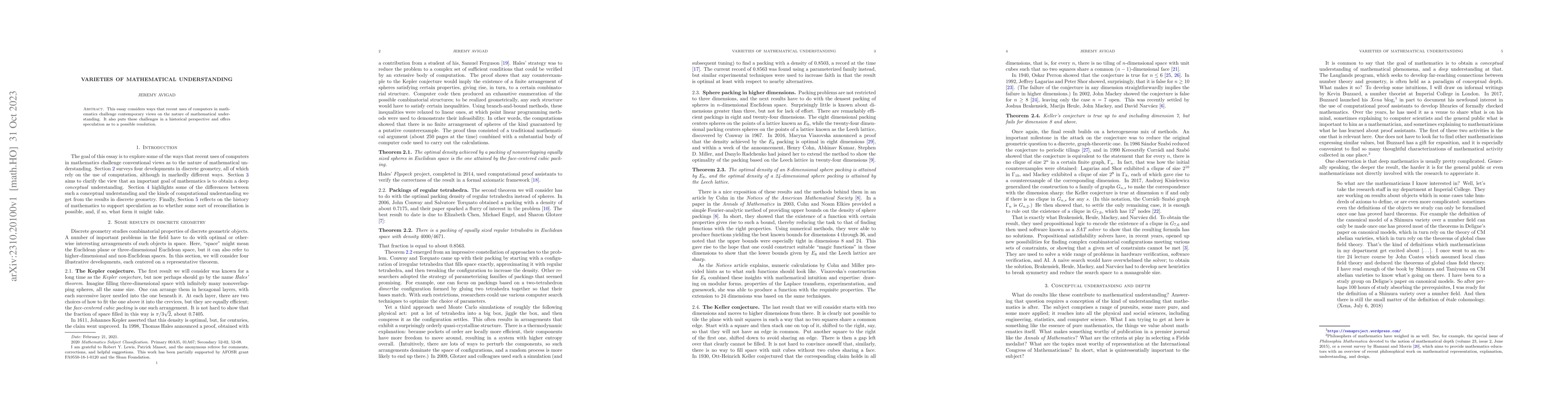 Thumbnail for Varieties of mathematical understanding