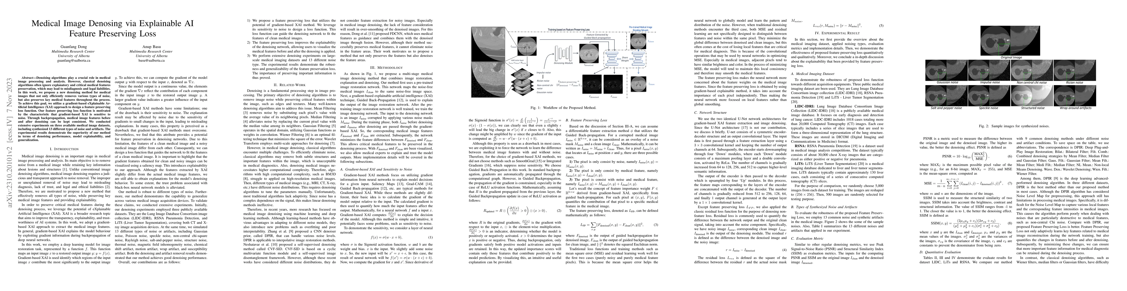 Thumbnail for Medical Image Denosing via Explainable AI Feature Preserving Loss