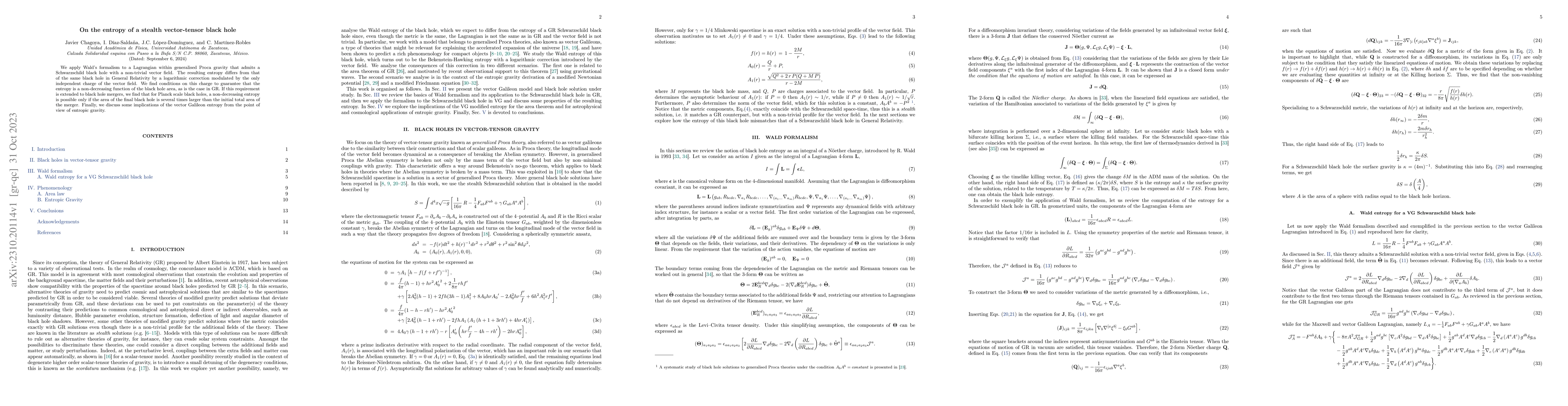 Thumbnail for On the entropy of a stealth vector-tensor black hole