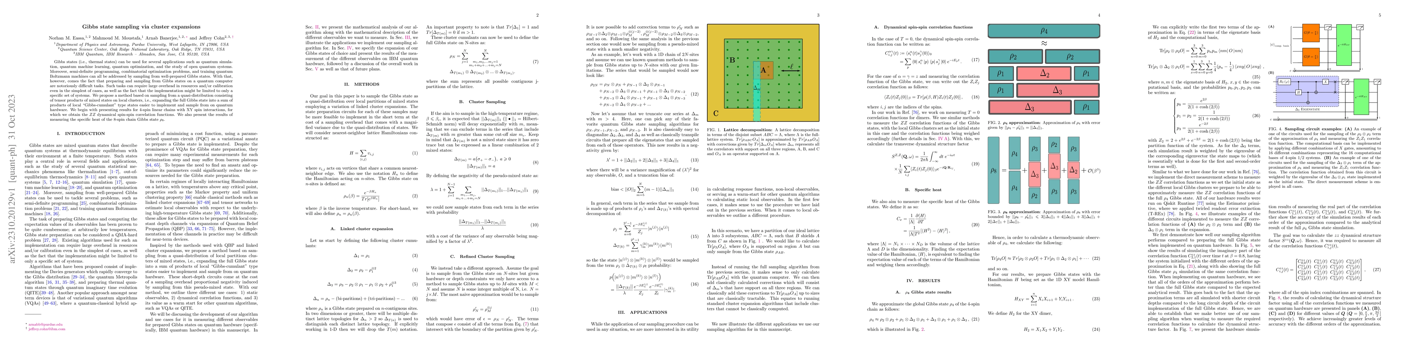 Thumbnail for Gibbs state sampling via cluster expansions